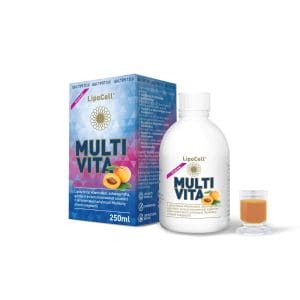 LipoCell Multivita liposomal multivitamin med aprikossmak (250 ml)
